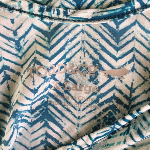 Toad&Co Sunkissed Cutout Dress Women's Size XL Lightweight V-Neck Pockets Blue - Picture 7 of 9